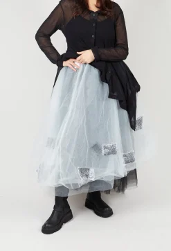 Bread and Butter Skirts^Patch Print Tulle Skirt in White