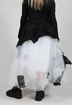 Bread and Butter Skirts^Patch Print Tulle Skirt in White