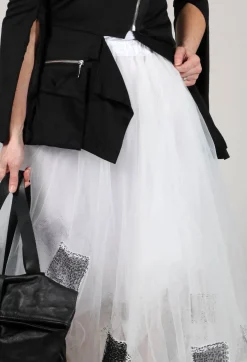 Bread and Butter Skirts^Patch Print Tulle Skirt in White