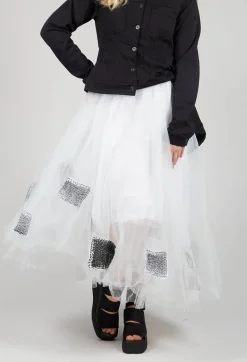 Bread and Butter Skirts^Patch Print Tulle Skirt in White