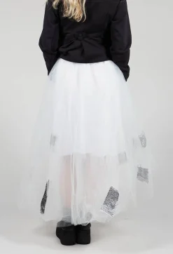 Bread and Butter Skirts^Patch Print Tulle Skirt in White