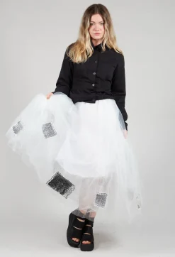 Bread and Butter Skirts^Patch Print Tulle Skirt in White