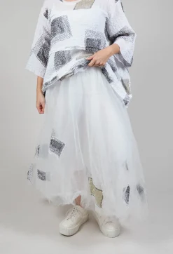 Bread and Butter Skirts^Patch Print Tulle Skirt in White