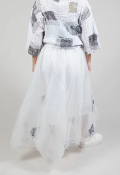Bread and Butter Skirts^Patch Print Tulle Skirt in White