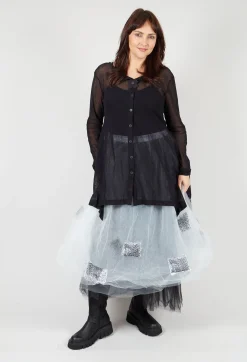 Bread and Butter Skirts^Patch Print Tulle Skirt in White
