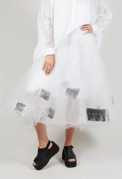 Bread and Butter Skirts^Patch Print Tulle Skirt in White