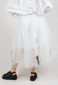Bread and Butter Skirts^Patch Print Tulle Skirt in White