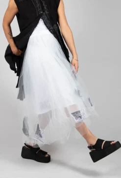 Bread and Butter Skirts^Patch Print Tulle Skirt in White