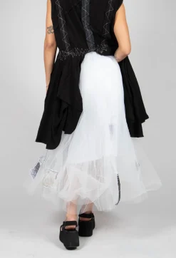 Bread and Butter Skirts^Patch Print Tulle Skirt in White
