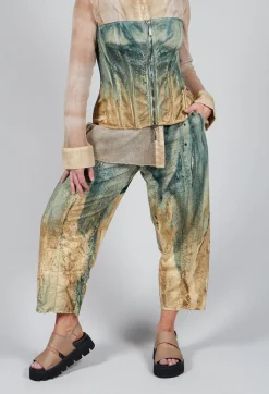 Masnada Trousers^Pattern Trousers in Petrol and Tea