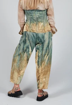 Masnada Trousers^Pattern Trousers in Petrol and Tea