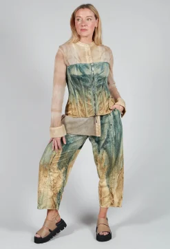 Masnada Trousers^Pattern Trousers in Petrol and Tea