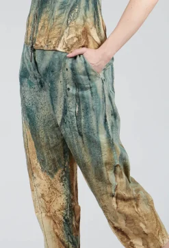Masnada Trousers^Pattern Trousers in Petrol and Tea