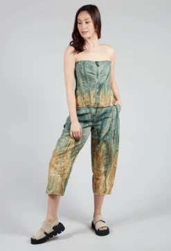Masnada Trousers^Pattern Trousers in Petrol and Tea