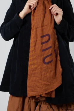 Niù Scarves^Patterned Scarf in Bronzo