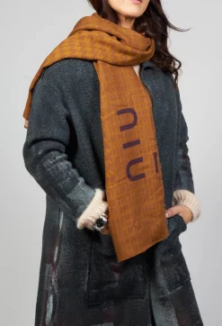Niù Scarves^Patterned Scarf in Bronzo