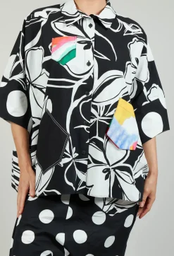 Bize Shirts & Blouses^Patterned Shirt in Original Black