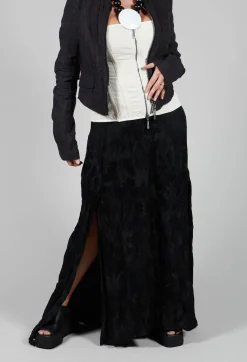 Masnada Trousers^Patterned Split Trousers in Black