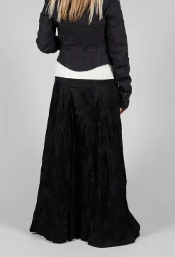 Masnada Trousers^Patterned Split Trousers in Black