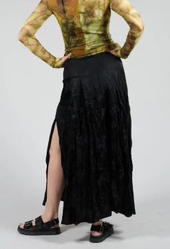 Masnada Trousers^Patterned Split Trousers in Black