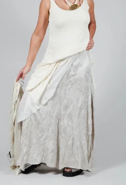 Masnada Trousers^Patterned Split Trousers in Silver