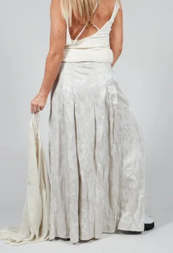 Masnada Trousers^Patterned Split Trousers in Silver