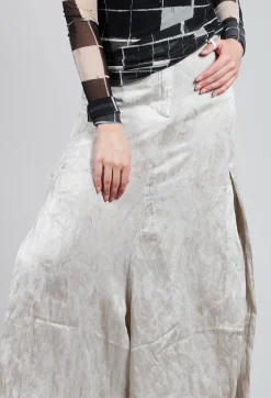 Masnada Trousers^Patterned Split Trousers in Silver