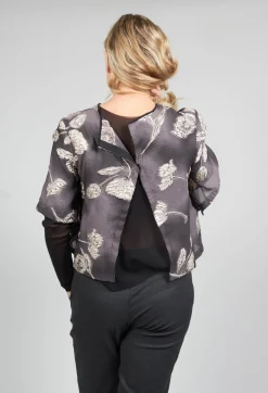 Xenia Design Co-ords & Suits^Patterned Top with Mesh insert in Mauve