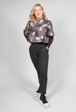 Xenia Design Co-ords & Suits^Patterned Top with Mesh insert in Mauve