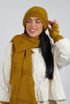 Butapana Hats^Patterned Wool Hat in Mustard