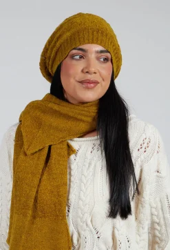Butapana Hats^Patterned Wool Hat in Mustard