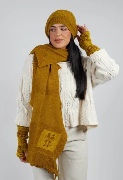 Butapana Hats^Patterned Wool Hat in Mustard