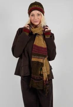 Butapana Scarves^Patterned Wool Scarf in Mustard