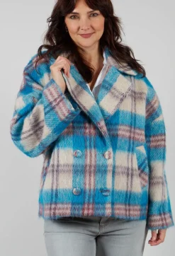 Sfizio Coats^Pea Coat in Bright Cobalt