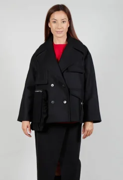 Mei Meij Coats^Pea Coat in Nero