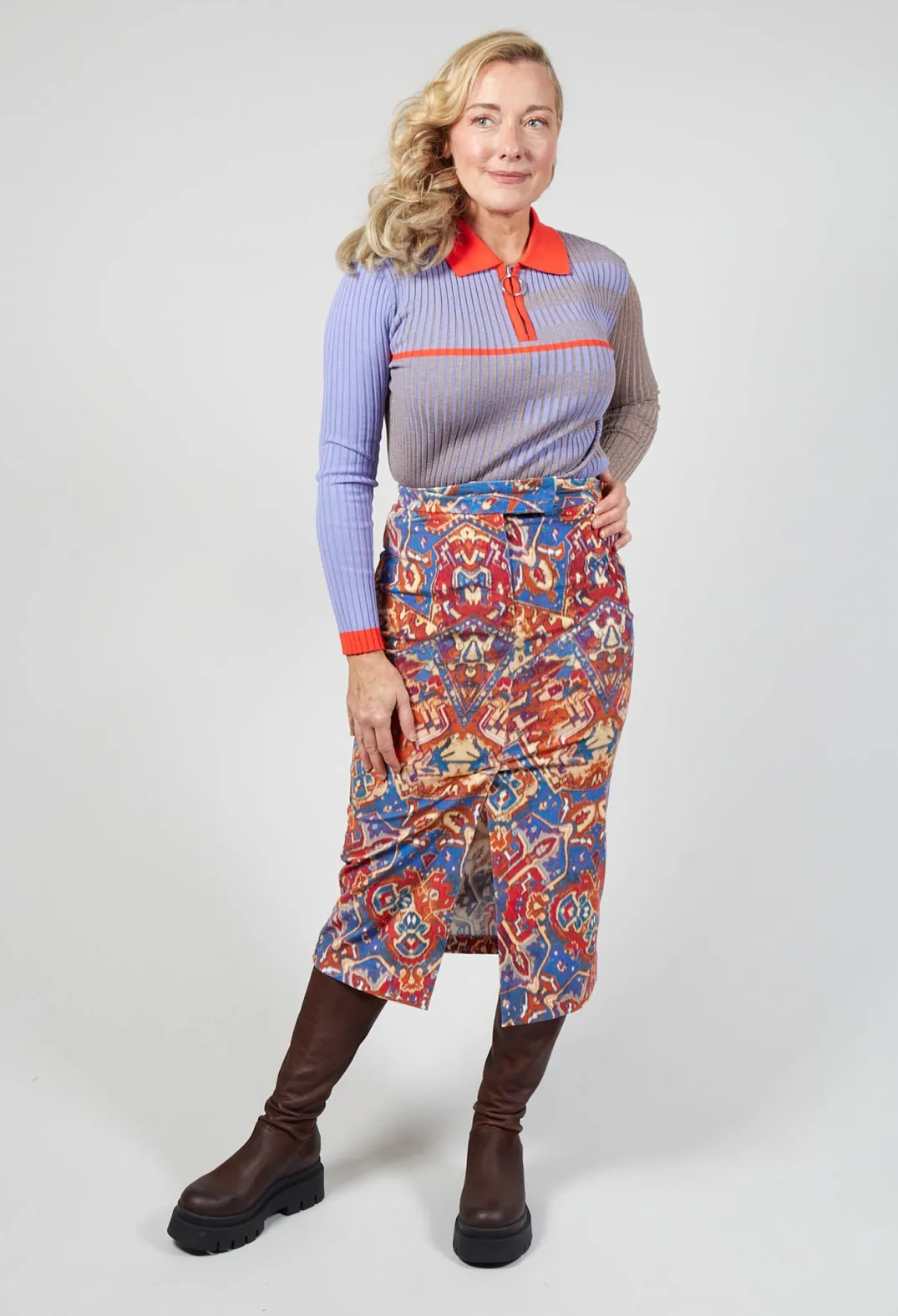 Sfizio Skirts^Pencil Skirt in Carpet Print