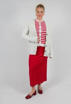 Sfizio Skirts^Pencil Skirt with Split in Urban Red
