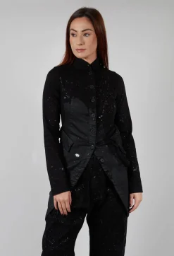Pal Offner Coats^Penguin Coat in Black with Latex Detail Finish
