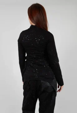 Pal Offner Coats^Penguin Coat in Black with Latex Detail Finish