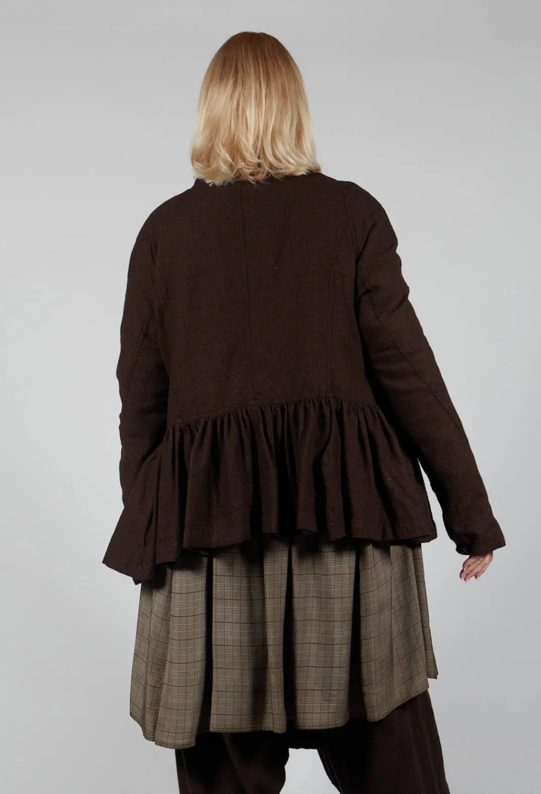 Rundholz Mainline Jackets^Peplum Style Jacket in Kaffee Check