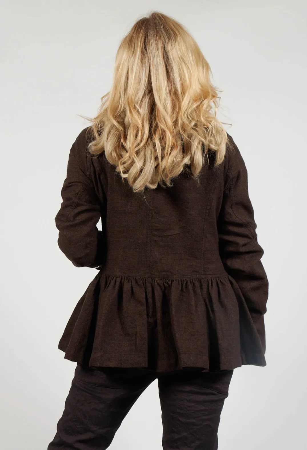 Rundholz Mainline Jackets^Peplum Style Jacket in Kaffee Check