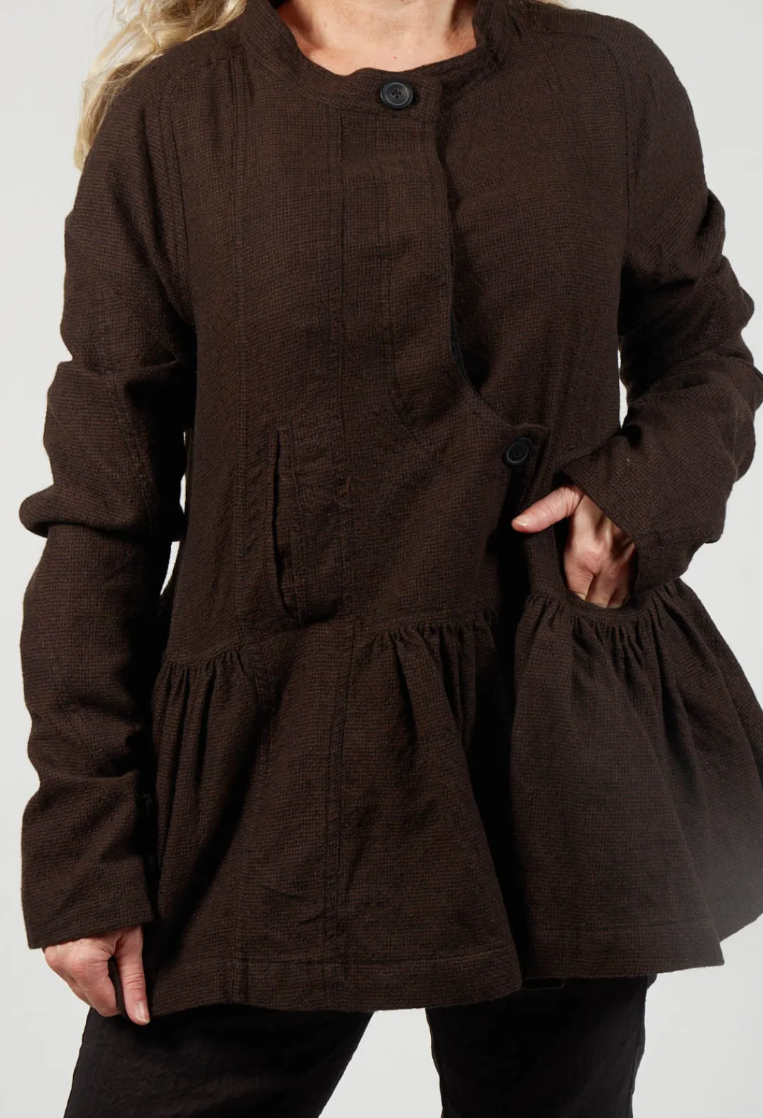 Rundholz Mainline Jackets^Peplum Style Jacket in Kaffee Check