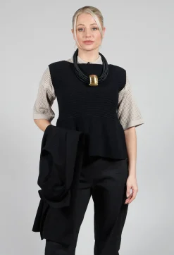 Sarah Pacini Jumpers^Peplum Sweater Vest in Black
