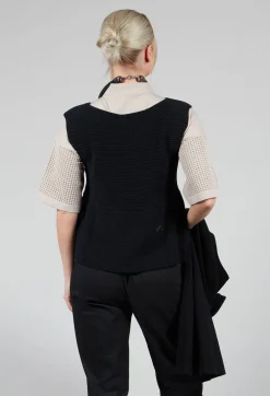 Sarah Pacini Jumpers^Peplum Sweater Vest in Black