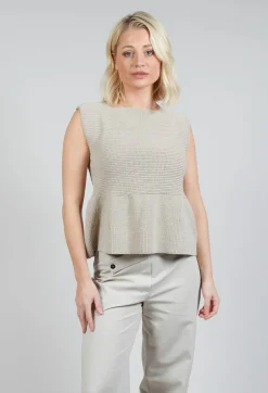 Sarah Pacini Jumpers^Peplum Sweater Vest in Mastic