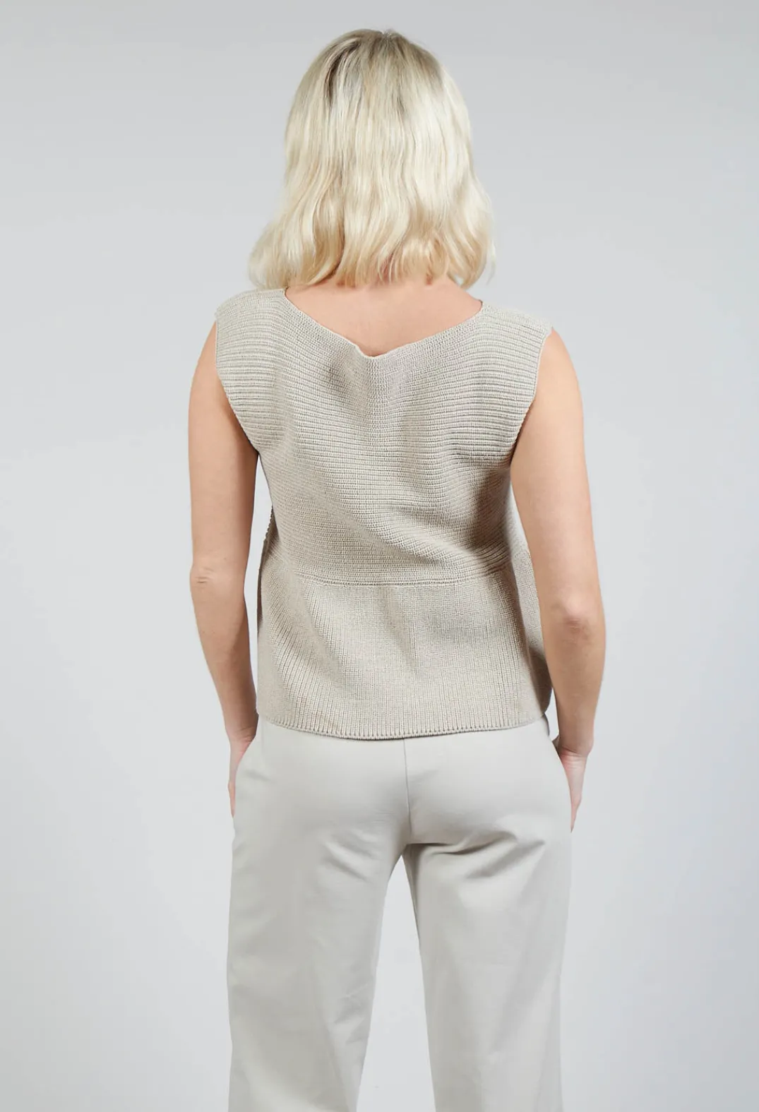 Sarah Pacini Jumpers^Peplum Sweater Vest in Mastic