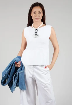 Sarah Pacini Jumpers^Peplum Sweater Vest in White