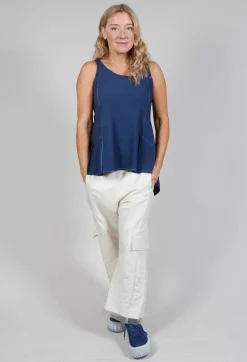 Rundholz Mainline Tops^Peplum Vest in Enzian Cloud