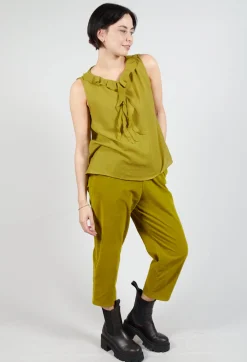Apuntob Tops^Peplum Vest in Grass Green