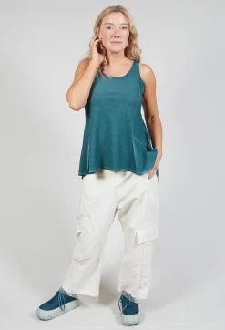 Rundholz Mainline Tops^Peplum Vest in Tulip Cloud